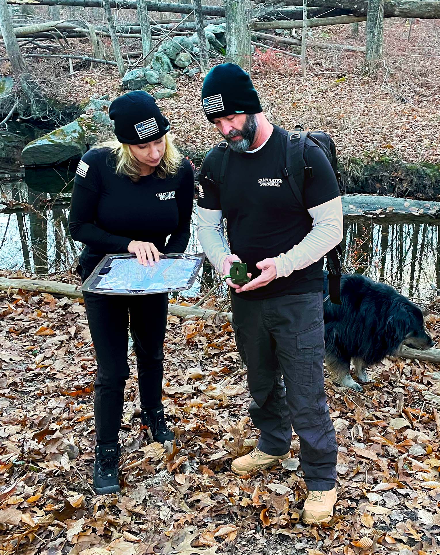 2 people wearing black beanie hat
