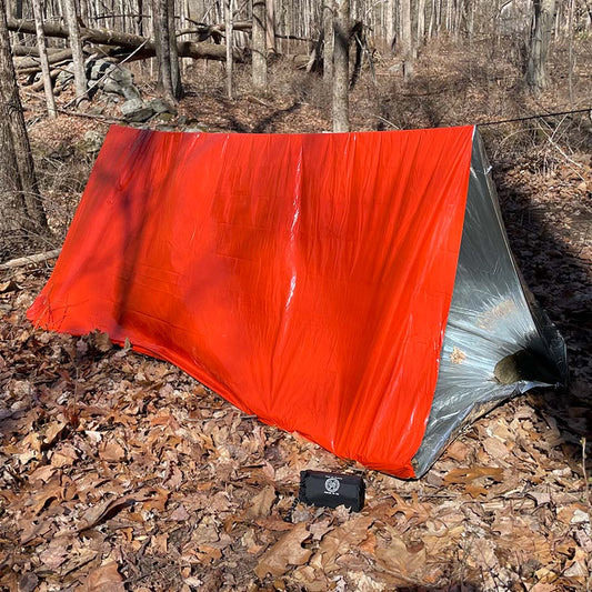 Mylar Emergency Tube Tent setup