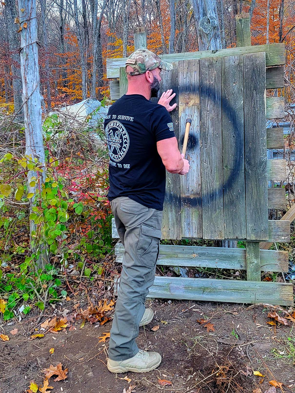 Person wearing Men's Calculated Survival Shirt