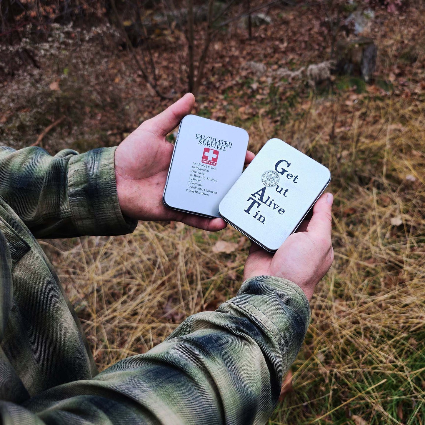First Aid Kit & Get Out Alive Tin (GOAT)