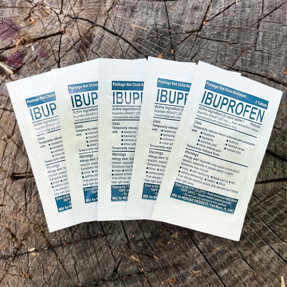 5 ibuprofen in their packages
