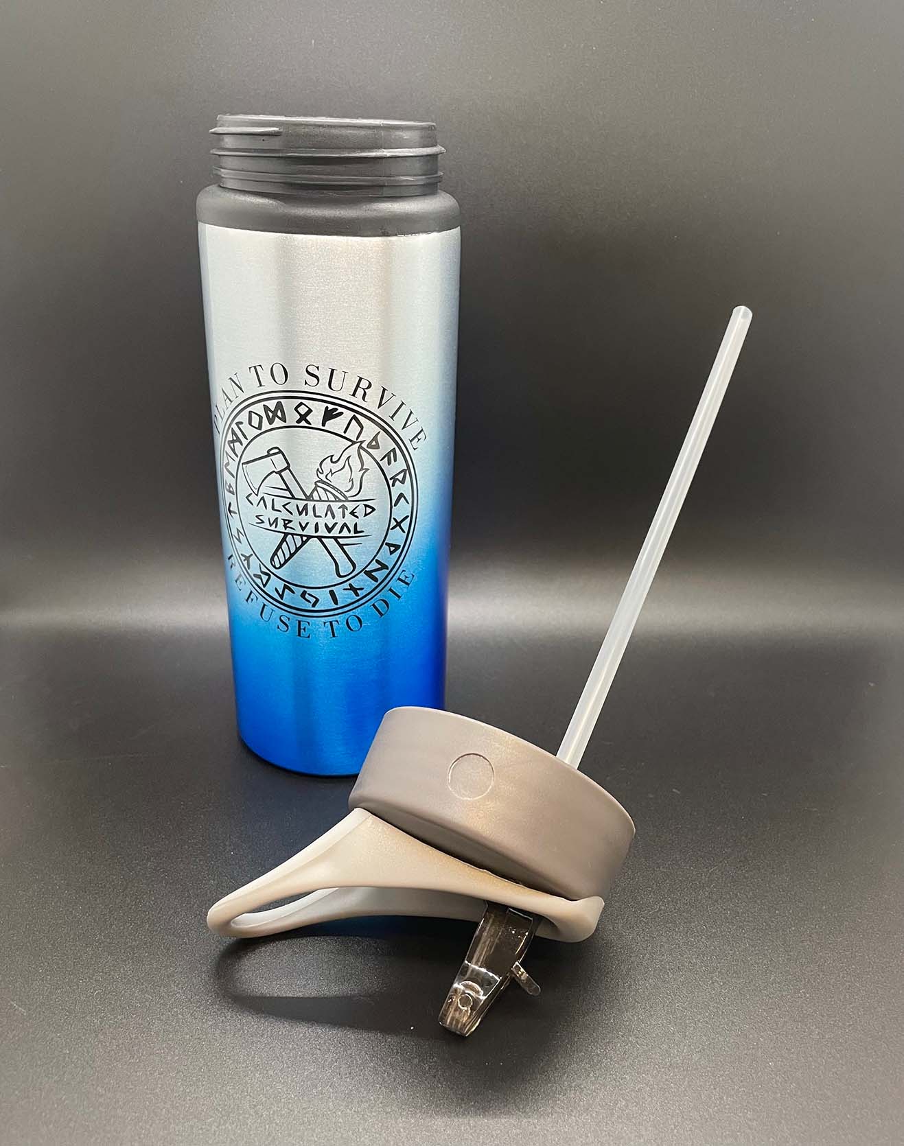 Water bottle with cover off