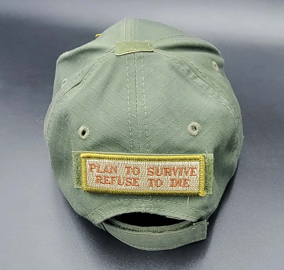 Back view of green Operator Hats/Baseball Cap